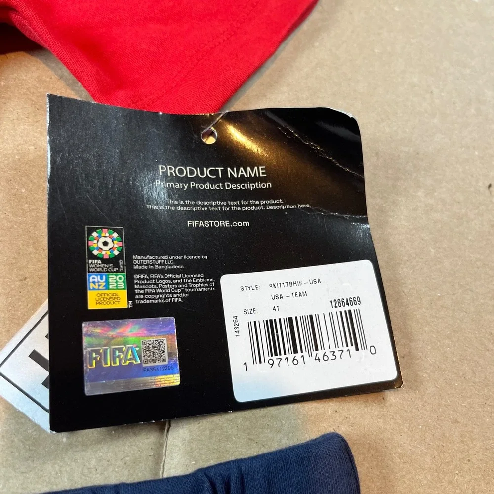 FIFA Womens World Cup‎ 2023 USA Team Kids 2 Piece T-Shirt and Shorts Set 4T Red